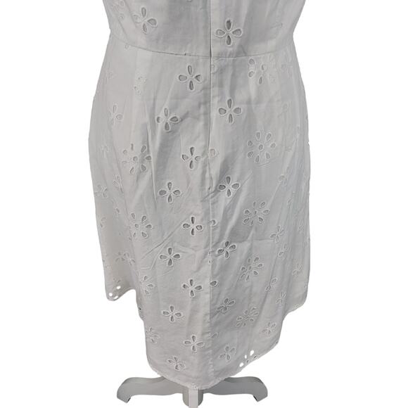 NWT! LOFT! PUREST WHITE COTTON EYELET SPAGHETTI STRAP SUNDRESS, DRESS! SZ 2 - Picture 7 of 10